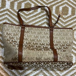 Michael Kors large canvas monogram tote